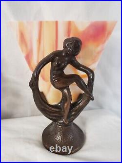 Vintage Art Deco Nude Figural Dancing Lady Lamps a Pair