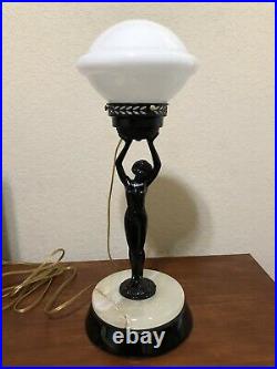 Vintage Art Deco Nude Nymph Lamp