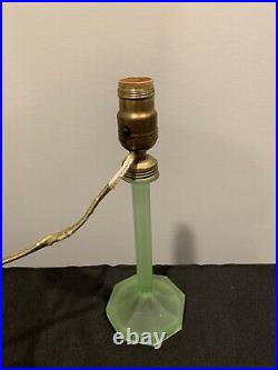 Vintage Art Deco Satin Uranium Glass Lamp Base