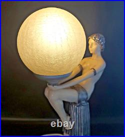 Vintage Art Deco Style Naked Lady Globe Lamp