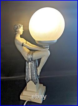Vintage Art Deco Style Naked Lady Globe Lamp
