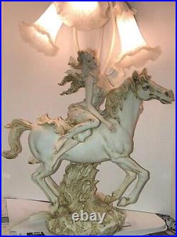 Vintage Art Deco Style Table Lamp Lady On A Horse