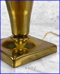 Vintage Art Deco Yellow Orb Brass Table Lamp