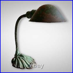 Vintage Art Nouveau Lamp R. B Co Lotus Gooseneck Adjustable? Ornate C? Ast Iron
