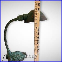 Vintage Art Nouveau Lamp R. B Co Lotus Gooseneck Adjustable? Ornate C? Ast Iron