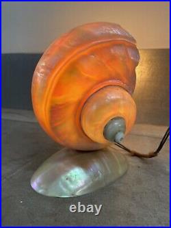 Vintage Art Nouveau Nautilus Sea Shell Table Lamp Nightlight