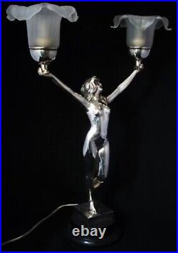 Vintage, Art Nouveau Nude Sensual Lady Figural Table Lamp C. 1910
