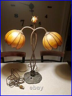 Vintage Art Nouveau Style L & L WMC #9122 Table Lamp