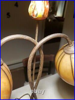 Vintage Art Nouveau Style L & L WMC #9122 Table Lamp