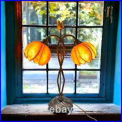 Vintage Art Nouveau Style L & L WMC Tulip Table Lamp