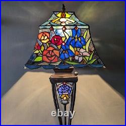 Vintage Art Nouveau Tiffany Style Table Lamp With Lead Stained Glass & Serial #