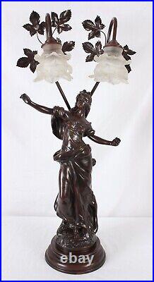 Vintage Art Nouveau Woman Figural Table Lamp