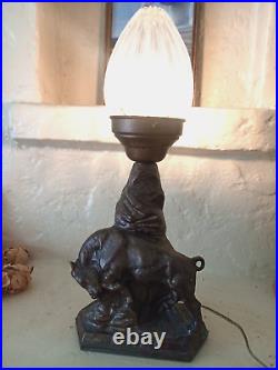 Vintage Arts And Crafts Era Buffalo Lamp