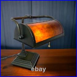 Vintage Arts & Crafts Mica Series Tensor Bronze Tone Metal Swivel Bankers Lamp