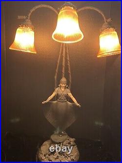 Vintage August Moreau Art Deco/Art Nouveau Table Lamp