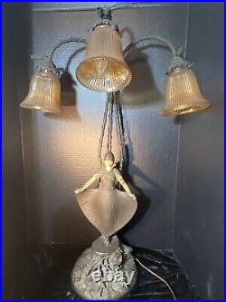 Vintage August Moreau Art Deco/Art Nouveau Table Lamp