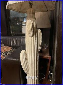 Vintage BON ART 1990 Plaster 60 Tall Saguaro Cactus Floor Sculpture Lamp