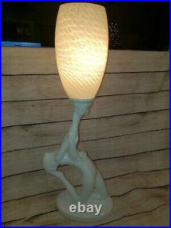 Vintage Botteccino Hand Crafted Italy Art Deco Naked Lady Light Lamp White Ceram