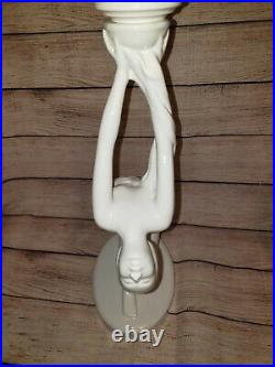 Vintage Botteccino Hand Crafted Italy Art Deco Naked Lady Light Lamp White Ceram