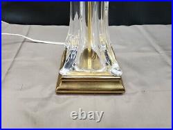 Vintage COFRAC ART VERRIER Hand Blown Heavy Crystal & Brass 20 Table Lamp