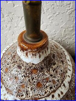 Vintage Chalvignac Art Table Lamps Spotted Drip Ceramic Glaze Mid-Century