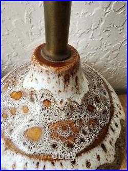 Vintage Chalvignac Art Table Lamps Spotted Drip Ceramic Glaze Mid-Century