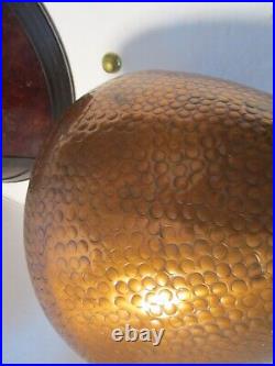Vintage Copper hammered Arts and Crafts Mission Style Mica Shade Table Lamp