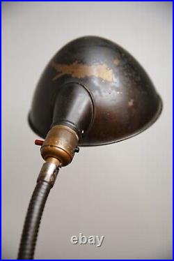 Vintage Desk Lamp antique bankers lamp industrial light Art Deco shade gooseneck