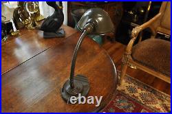 Vintage Eagle 1930's Gooseneck Desk Lamp Rare Mid-Century Industrial Art Deco