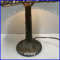 Vintage Early 77 Hoosin Signed Sea Shell Lamp Tiffany Nouveau Style 15 READ