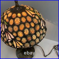 Vintage Early 77 Hoosin Signed Sea Shell Lamp Tiffany Nouveau Style 15 READ