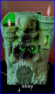 Vintage Folk Art Halloween He-Man Castle Skull Lamps Light Set Decor Vtg (Video)