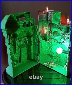 Vintage Folk Art Halloween He-Man Castle Skull Lamps Light Set Decor Vtg (Video)