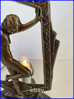 Vintage Frankart Style Art Deco Lamp Nude Nymph Lady. Tested WORKS! No Shade