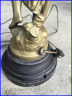Vintage French Art Nouveau Style Fee Des Eaux Moreau Signed Lamp Lovely