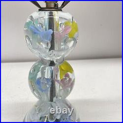 Vintage Gibson Art Glass Blown Pastel Flower Paperweight Table Lamp 2000