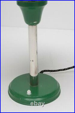 Vintage Green Bauhaus Table Lamp / 1930s Art Deco Mushroom Lamp / Desk La