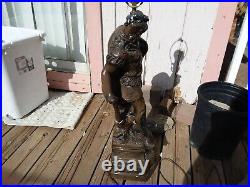 Vintage HIGH-END Statue/Sculpture Figure Lamp Soldier Unique Art Nouveau Decor