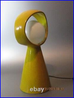 Vintage Lamp Maurice Chalvignac Yellow Mid Century Art 60's Space Age Cyclops