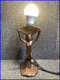 Vintage MCM Art Deco Backlit Nude Lady Lamp Art Nouveau