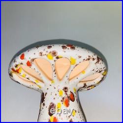 Vintage MCM Ceramic Drip Glaze Art Toadstool Mushroom Lamp