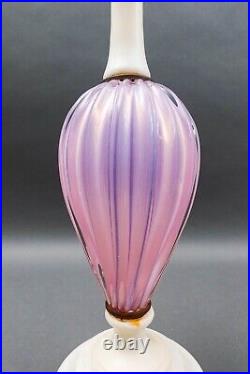 Vintage MCM Italian Murano Pink Opaline Art Glass Marble Table Lamp (Read)