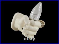 Vintage MCM Nancy Funk Pop Art Pottery Left Hand Fist Sculpture Wall Lamp Light