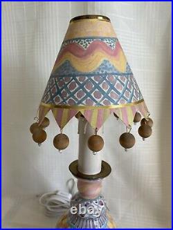 Vintage Mackenzie Childs Art Pottery Candlestick Lamp Original Shape
