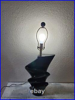 Vintage Mid Century Black Art Deco Style Lamp Eclectic Funky Shape 3 Way Switch