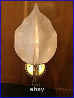 Vintage Murano Art Glass Calla Lily Leaf Wall Sconce 16 Franco Luce Design