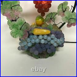 Vintage Murano Art Glass Grape Cluster Basket Table Lamp