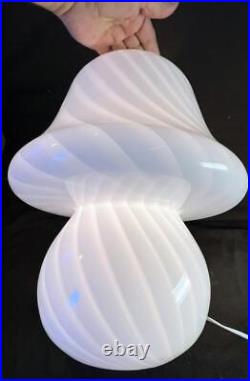 Vintage Murano Swirl Art Glass Italian Mushroom Lamp Italy Mid Century Modern