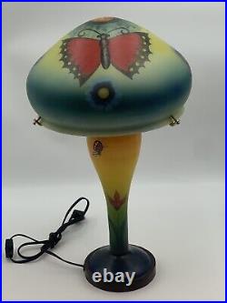 Vintage Mushroom Table Lamp 1960's 1970's Folk Art Desk Light Style Of Galle