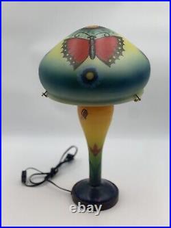 Vintage Mushroom Table Lamp 1960's 1970's Folk Art Desk Light Style Of Galle